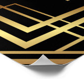 Art Deco Gold und Black Wedding Poster (Ecke)