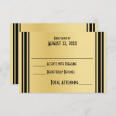 Art Deco Gold und Black Wedding Response RSVP Karte (Vorne/Hinten)