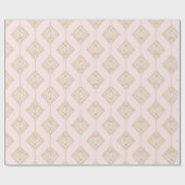 Art Deco Gold und blassrosa Muster Geschenkpapier (Flach)