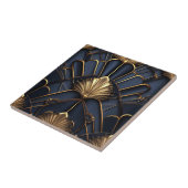 Art Deco Gold und Blau Vintage Fliese (Seite)