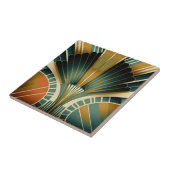 Art Deco: Gold und grüne Lüfter Fliese (Seite)