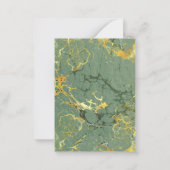 Art Deco Gold und grüner Marmor Wedding R.S.V.P. Mitteilungskarte (Rückseite)