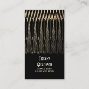 Art Deco Gold und Schwarz Gatsby Vintage Chic Visitenkarte