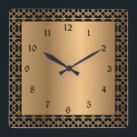 Art Deco Gold und Schwarz Verzauberung Quadratische Wanduhr<br><div class="desc">Art Deco Gold und schwarz Verzauberung Design für hervorragendes Zuhause-Wohnen.</div>