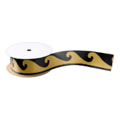 Art Deco Gold Waves Satinband (Spule)