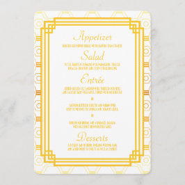Art Deco Gold Wedding Menu Cards Menükarte