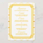 Art Deco Gold Wedding Menu Cards Menükarte (Vorderseite)