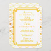 Art Deco Gold Wedding Menu Cards Menükarte (Vorne/Hinten)