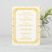 Art Deco Gold Wedding Menu Cards Menükarte (Stehend Vorderseite)
