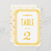 Art Deco Gold Wedding Tischnummern (Vorne/Hinten)