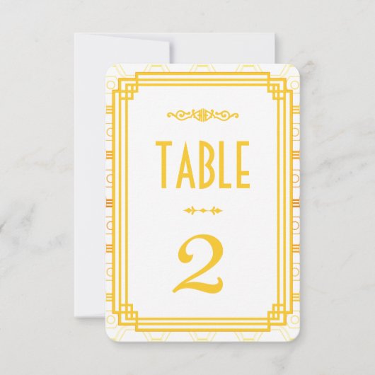 Art Deco Gold Wedding Tischnummern (Vorderseite)