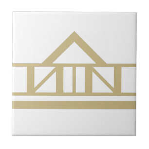 Art Deco Gold Weiß Einfache Geometrische Grenze 02 Fliese