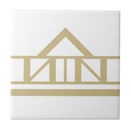 Art Deco Gold Weiß Einfache Geometrische Grenze 02 Fliese (Vorderseite)