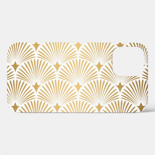 Art Déco: Gold-Weiß-Eleganz. Case-Mate iPhone Hülle (Rückseite (Horizontal))