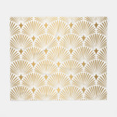 Art Déco: Gold-Weiß-Eleganz. Fleecedecke (Vorderseite (Horizontal))