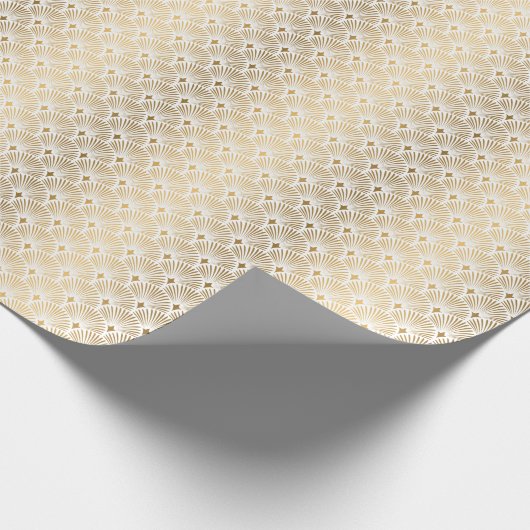 Art Déco: Gold-Weiß-Eleganz. Geschenkpapier (Ecke)
