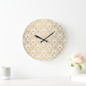 Art Déco: Gold-Weiß-Eleganz. Große Wanduhr (Zuhause)