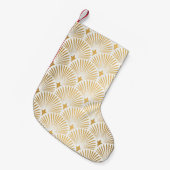 Art Déco: Gold-Weiß-Eleganz. Kleiner Weihnachtsstrumpf (Vorderansicht (hängend))