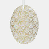 Art Déco: Gold-Weiß-Eleganz. Ornament Aus Glas (Vorderseite links)