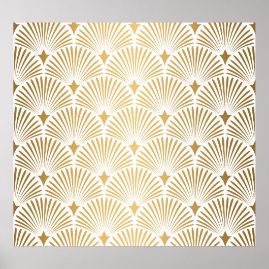 Art Déco: Gold-Weiß-Eleganz. Poster (Vorne)