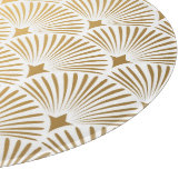 Art Déco: Gold-Weiß-Eleganz. Schneidebrett (Ecke)