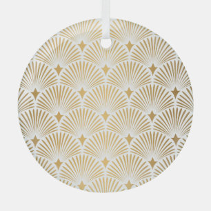 Art Deco: Gold-Weiße Eleganz. Ornament Aus Glas