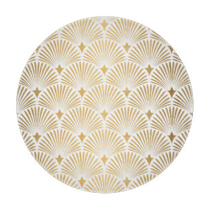 Art Deco: Gold-Weiße Eleganz. Schneidebrett