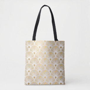 Art Deco: Gold-Weiße Eleganz. Tasche