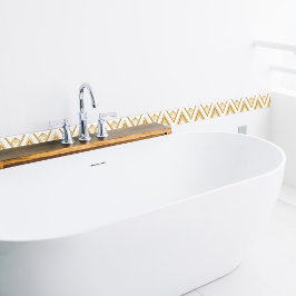 Art Deco Gold Weißer Eleganter, geometrischer Rahm Fliese