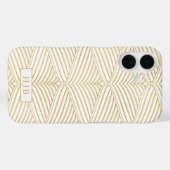 Art Deco Gold & White Monogram Hübsch iPhone 16 Case-Mate iPhone Hülle (Rückseite (Horizontal))