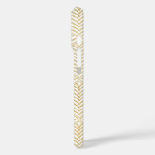 Art Deco Gold & White Monogram Hübsch iPhone 16 Case-Mate iPhone Hülle (Rückseite / Links)