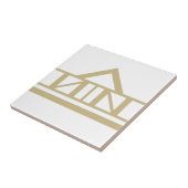 Art Deco Gold White Simple Geometric Border 02 Fliese (Seite)