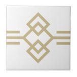 Art Deco Gold White Simple Geometric Border 03 Fliese<br><div class="desc">Imitate Gold und Weiß Deko Stil einfache geometrische Details verzieren dekorative Keramik Rahmen Fliesen. Die Fliese besteht aus drei Quadraten und Linien. Bitte beachten Sie, dass das Gold in diesem Design ein flach gelbes Beige-Farbdruck ist und keine Goldfarbe oder -folie ist. Originelles Design, perfekt für moderne oder Kunst Deko Vintagen...</div>