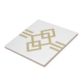 Art Deco Gold White Simple Geometric Border 03 Fliese (Seite)