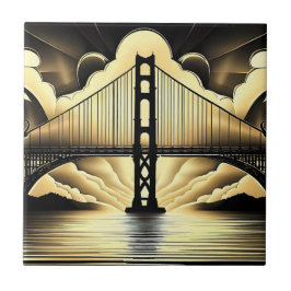 Art Deco Golden Gate Bridge Fliese