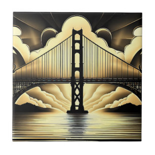 Art Deco Golden Gate Bridge Fliese