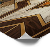 Art Deco Golden Harvest Fruit Tree Gold Teal Poste Poster (Ecke)