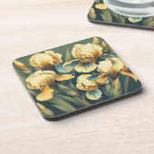 Art Deco Golden Iris Untersetzer Set (Linke Seite)