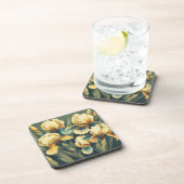 Art Deco Golden Iris Untersetzer Set (Rechte Seite)