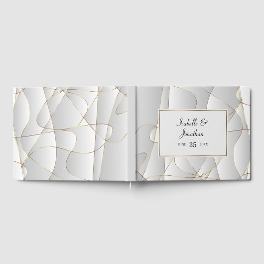 Art Deco Golden Lines Gästebuch (Voll)