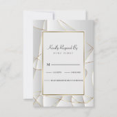 Art Deco Golden Lines RSVP Karte (Vorderseite)