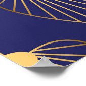 Art Deco goldene Blumen: elegant. Poster (Ecke)