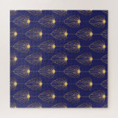 Art Deco goldene Blumen: elegant. Puzzle (Horizontal)