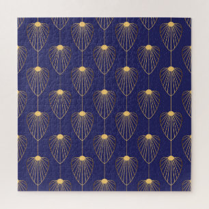 Art Deco goldene Blumen: elegant. Puzzle