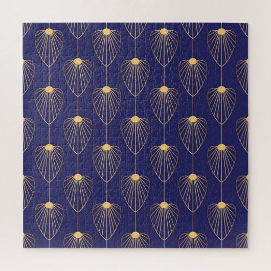 Art Deco goldene Blumen: elegant. Puzzle (Vertikal)