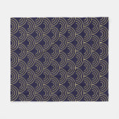 Art Deco Goldene Fächer Nahtloses Muster Fleecedecke (Vorderseite (Horizontal))