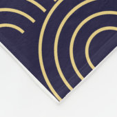 Art Deco Goldene Fächer Nahtloses Muster Fleecedecke (Ecke)