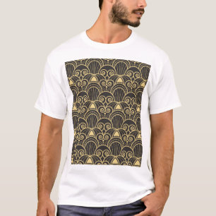 Art Deco: Goldene geometrische Kacheln. T-Shirt
