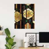 Art Déco - Goldene Glaskunst Poster (Heimbüro)