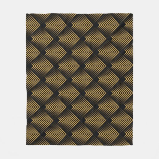 Art Déco: Goldene Quadrate, Ecktapete. Fleecedecke (Vorderseite)